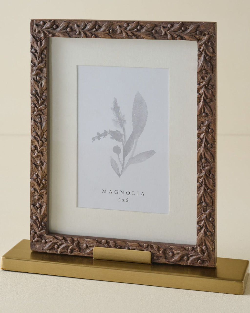 Eleanor Carved Wood and Brass Frame
