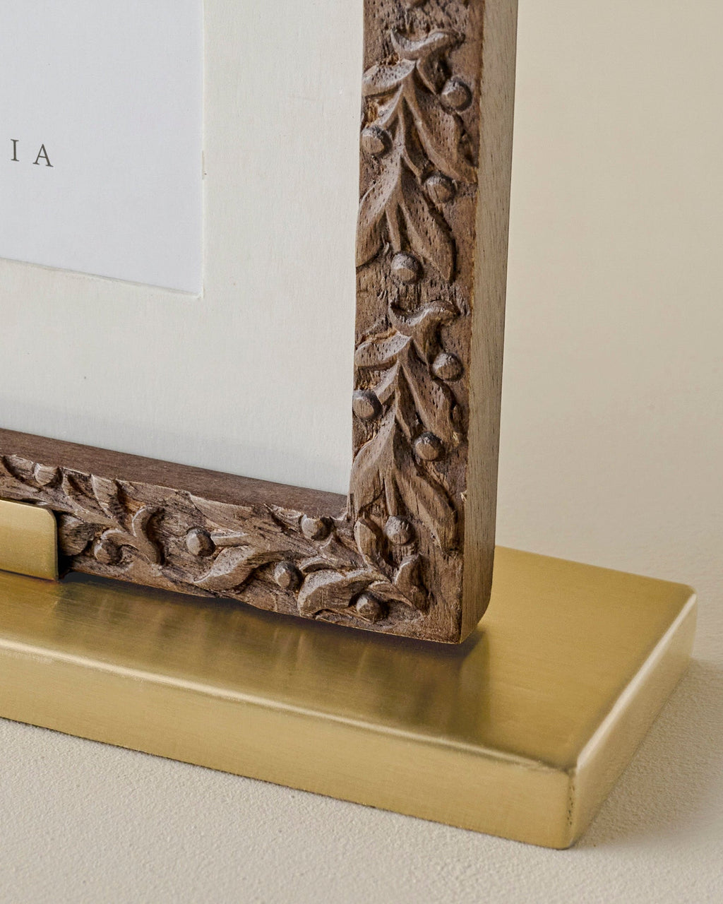 Eleanor Carved Wood and Brass Frame