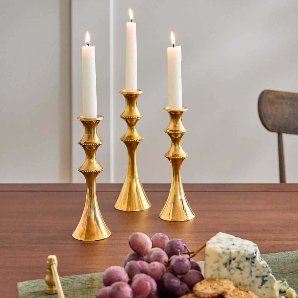Adler Antiqued Brass Etched Taper Holder