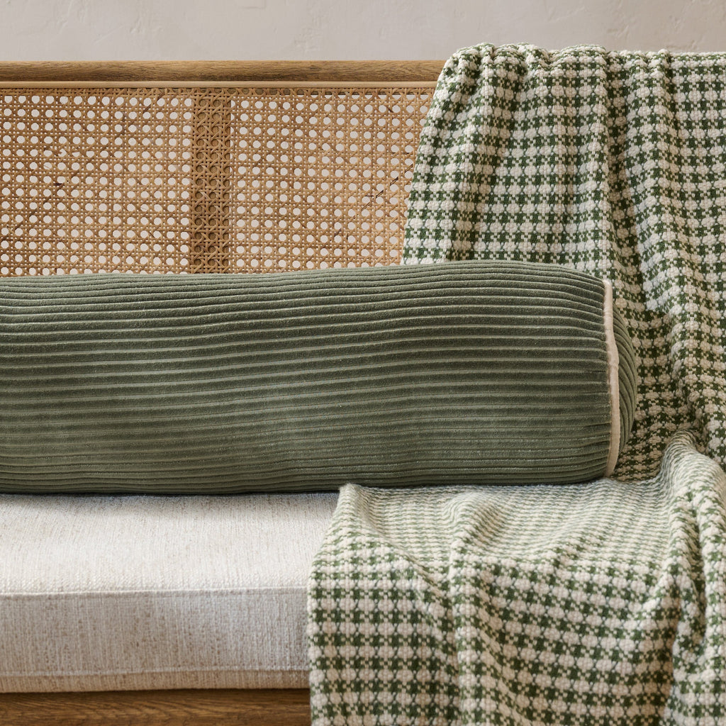 Channeled Velvet Bolster Pillow