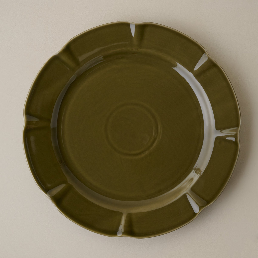 Fern Green Luna Scalloped Plate