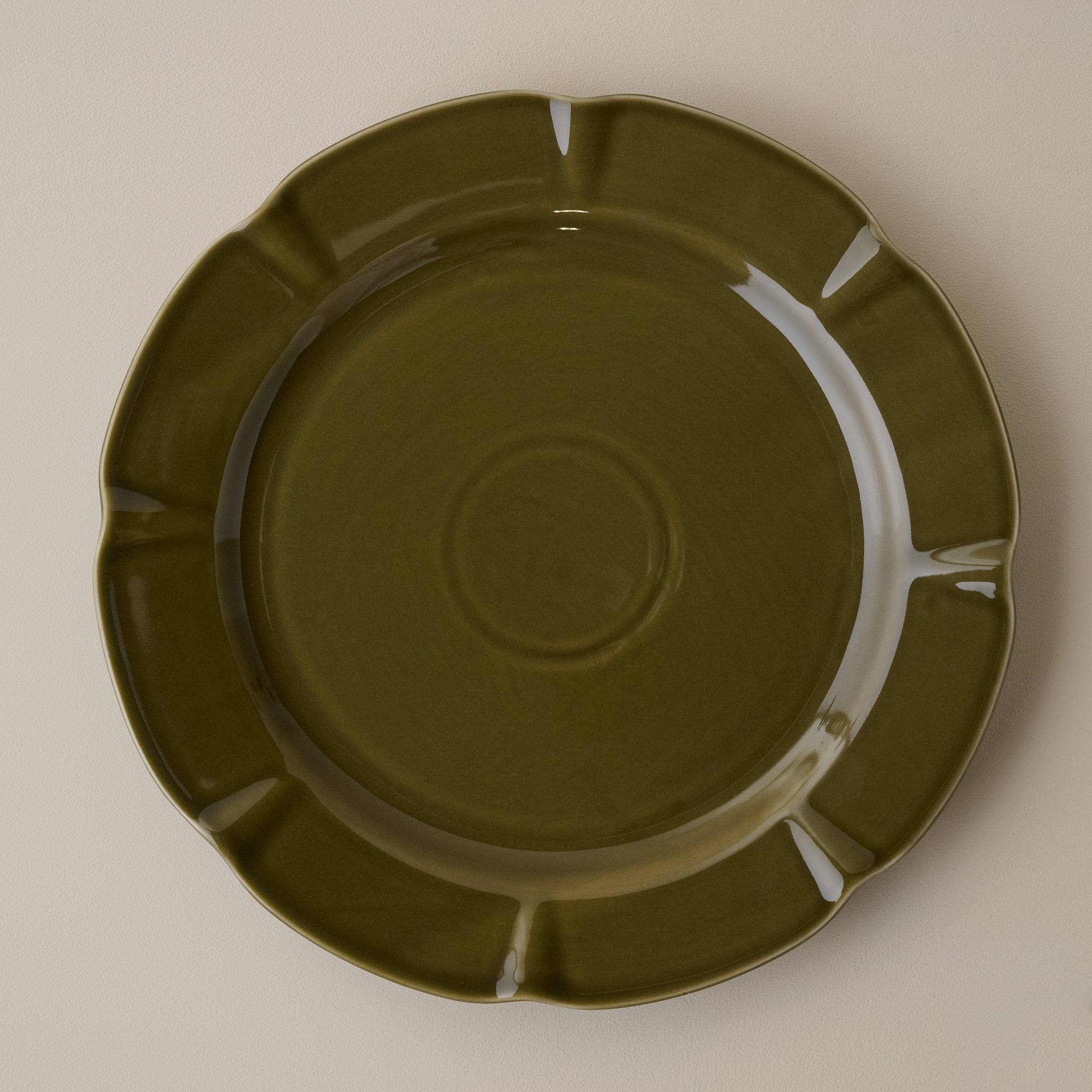Fern Green Luna Scalloped Plate