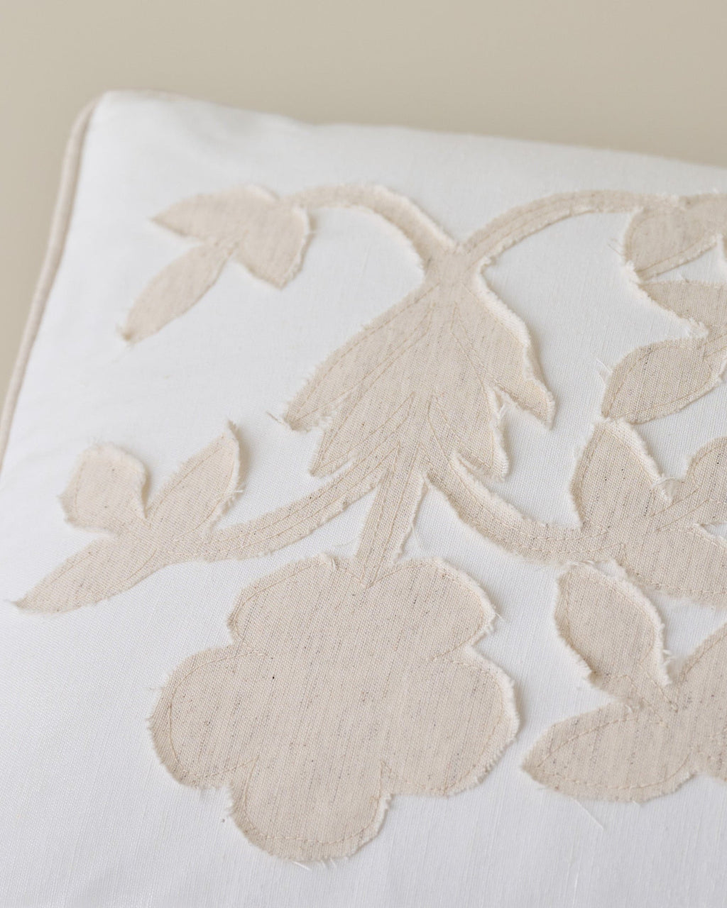 Floral Applique Lumbar Pillow