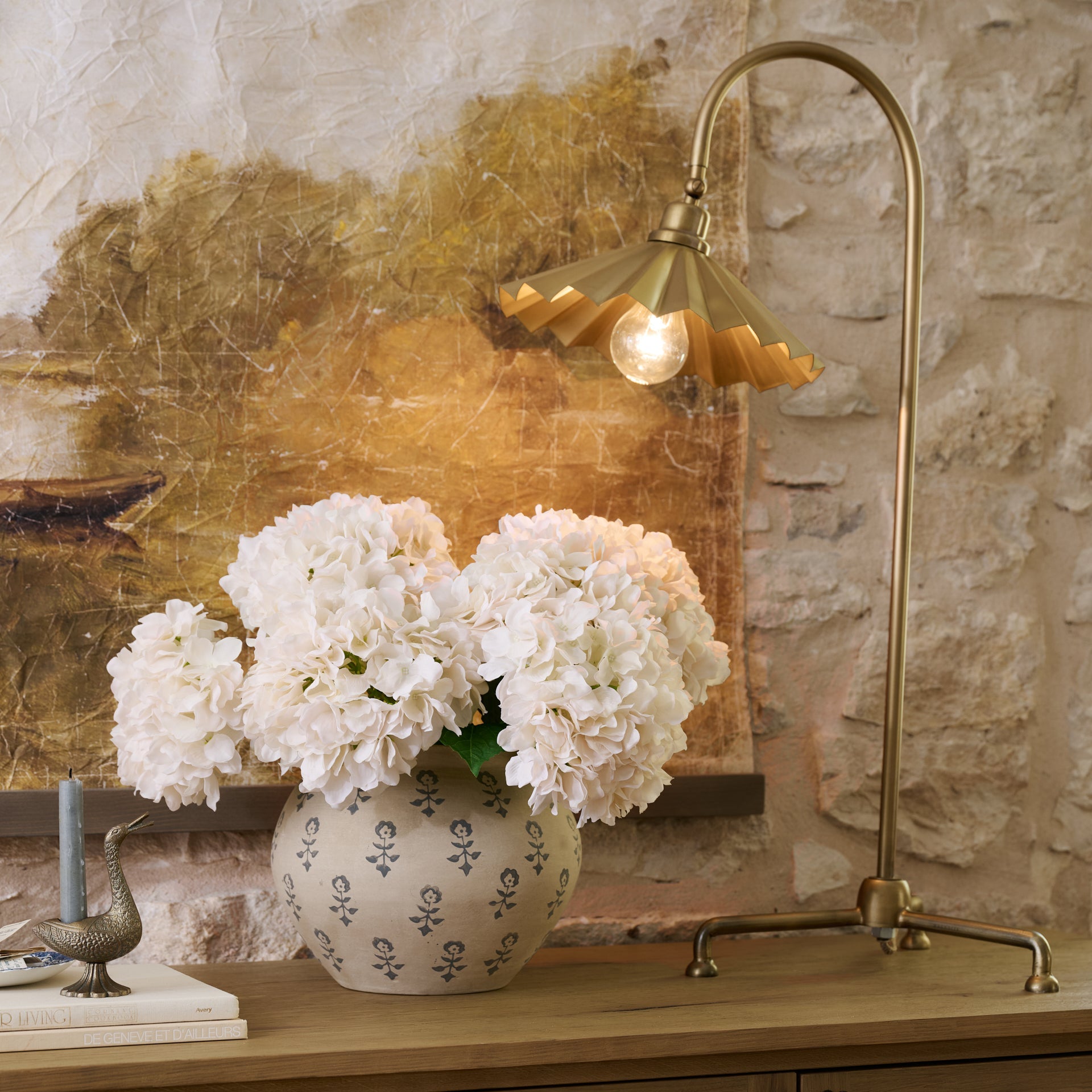 Oversized Brass Pleat Task Lamp