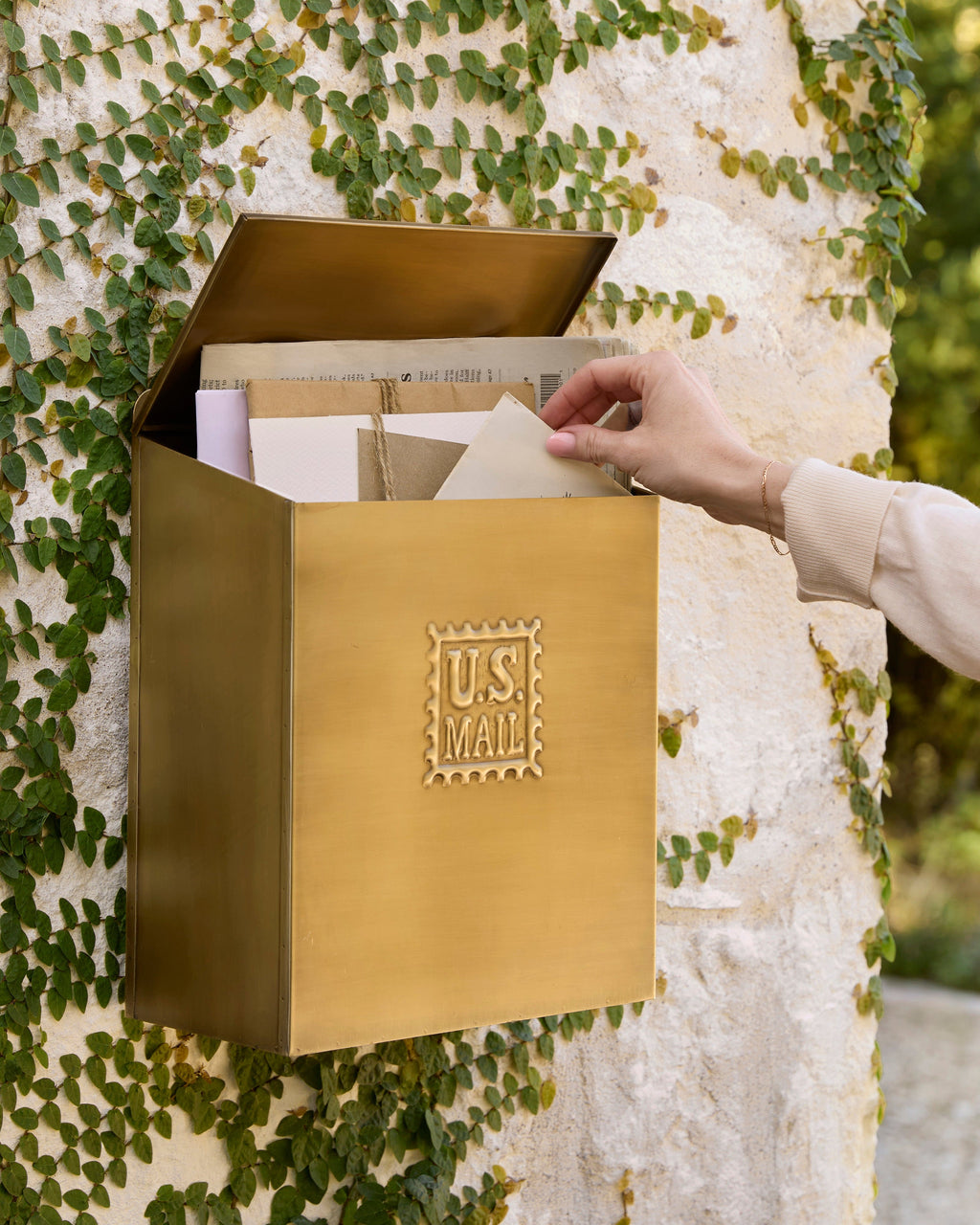 Antique Inspired Brass Mail Box