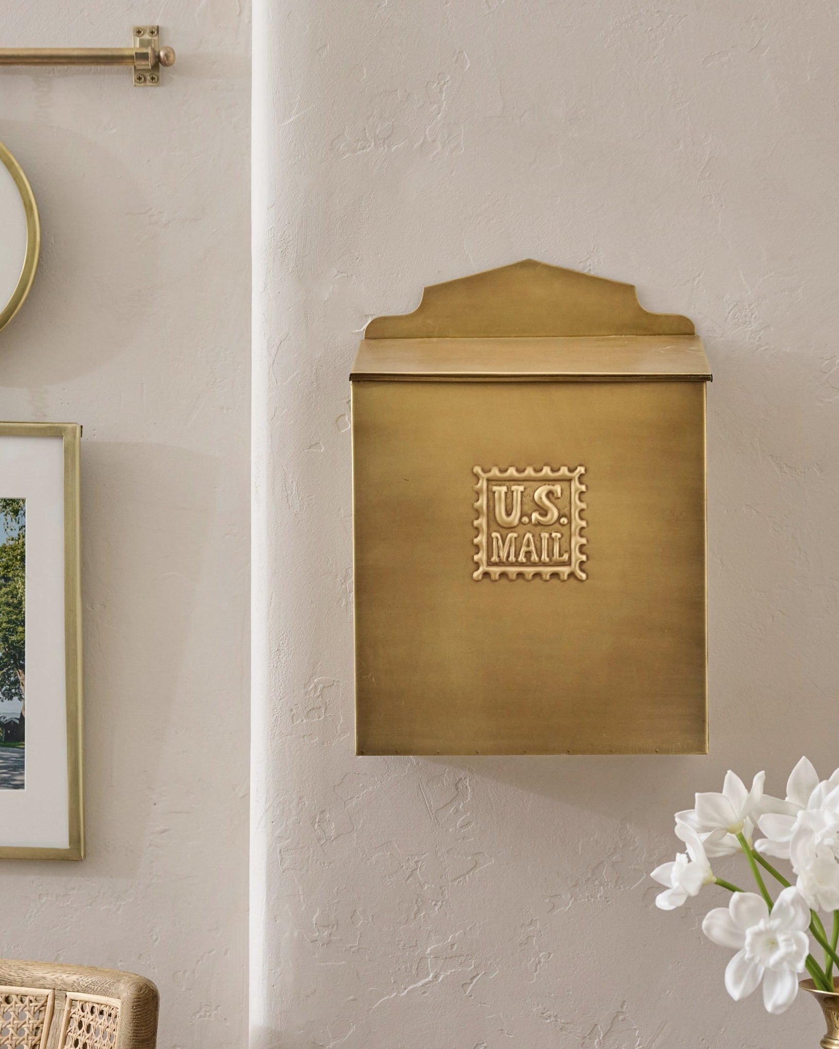 Antique Inspired Brass Mail Box