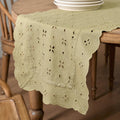Earth Green Eyelet Table Runner