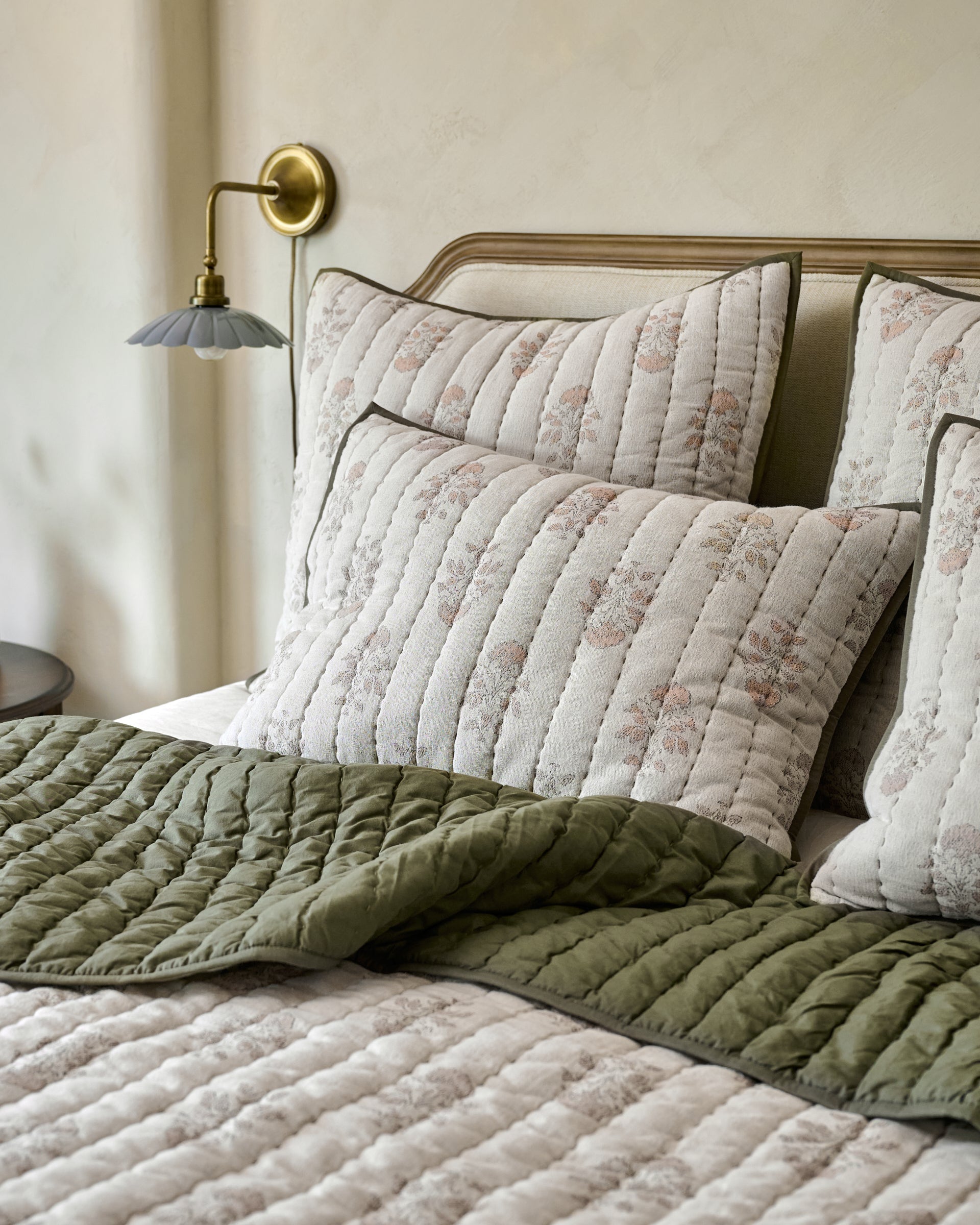 Floral Jacquard Kantha Quilted Sham