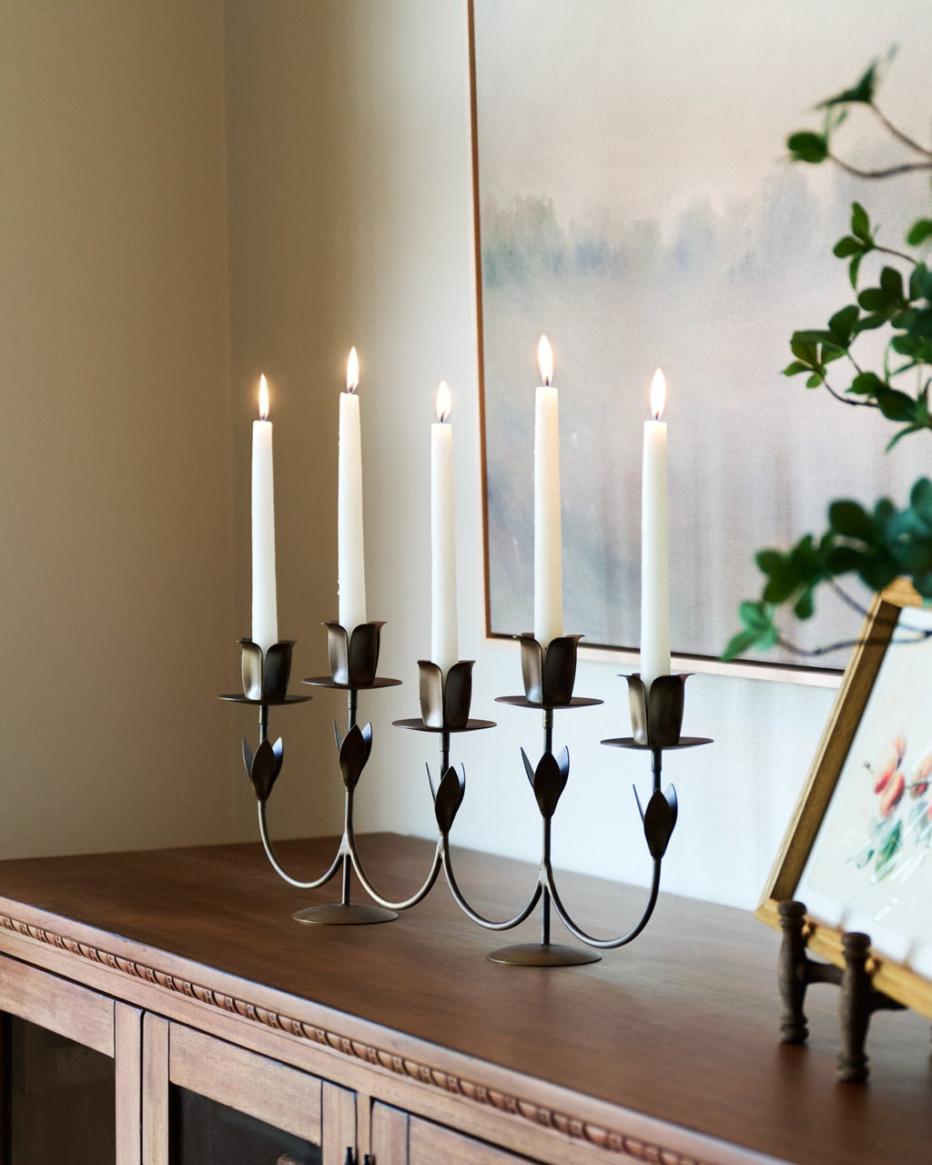 Forged Tulip Candelabra