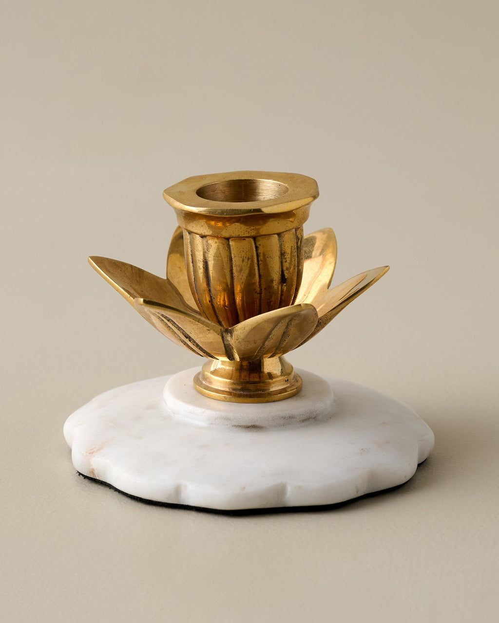 Marble and Brass Tulip Candleholder