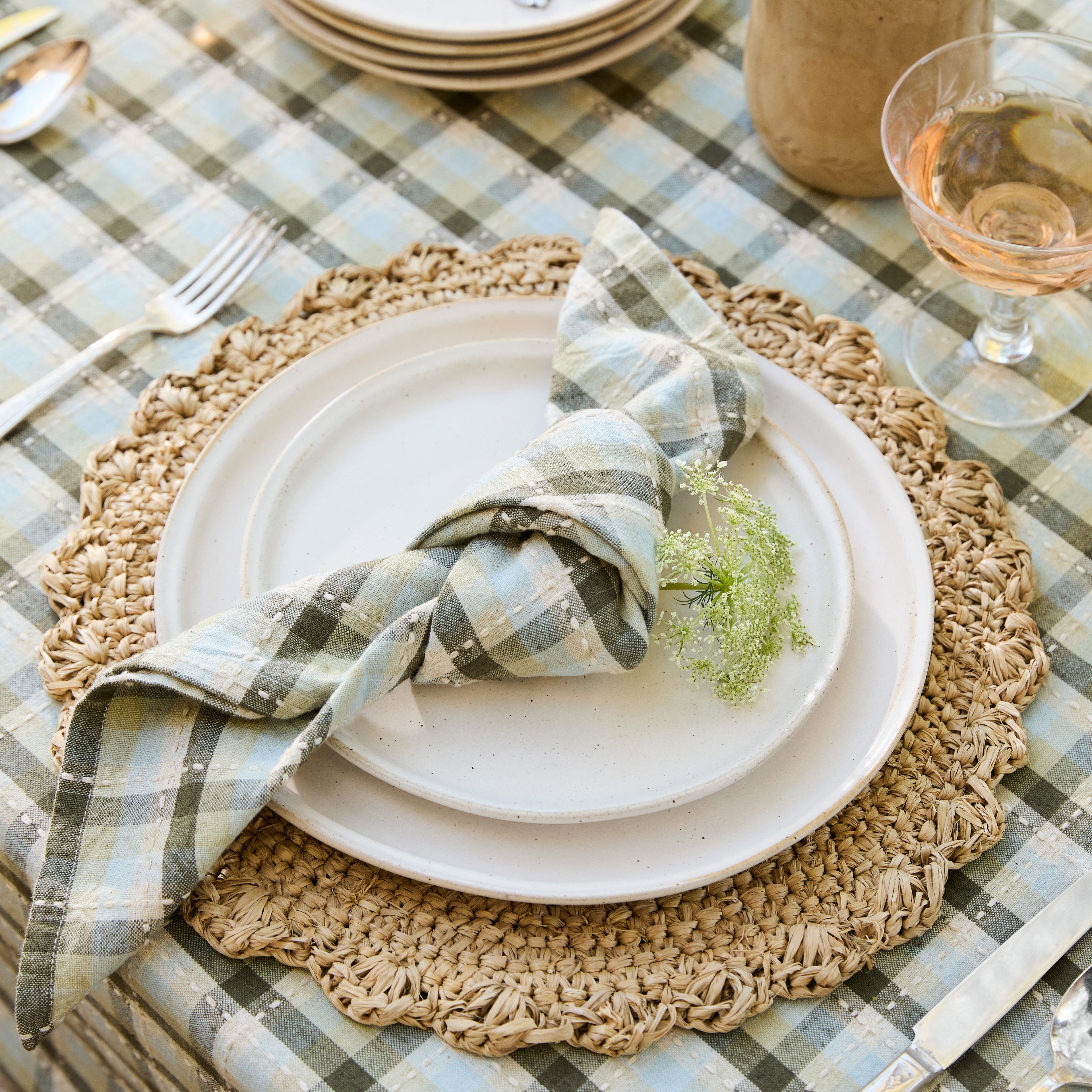 Olive Stone Napkin Set of Four