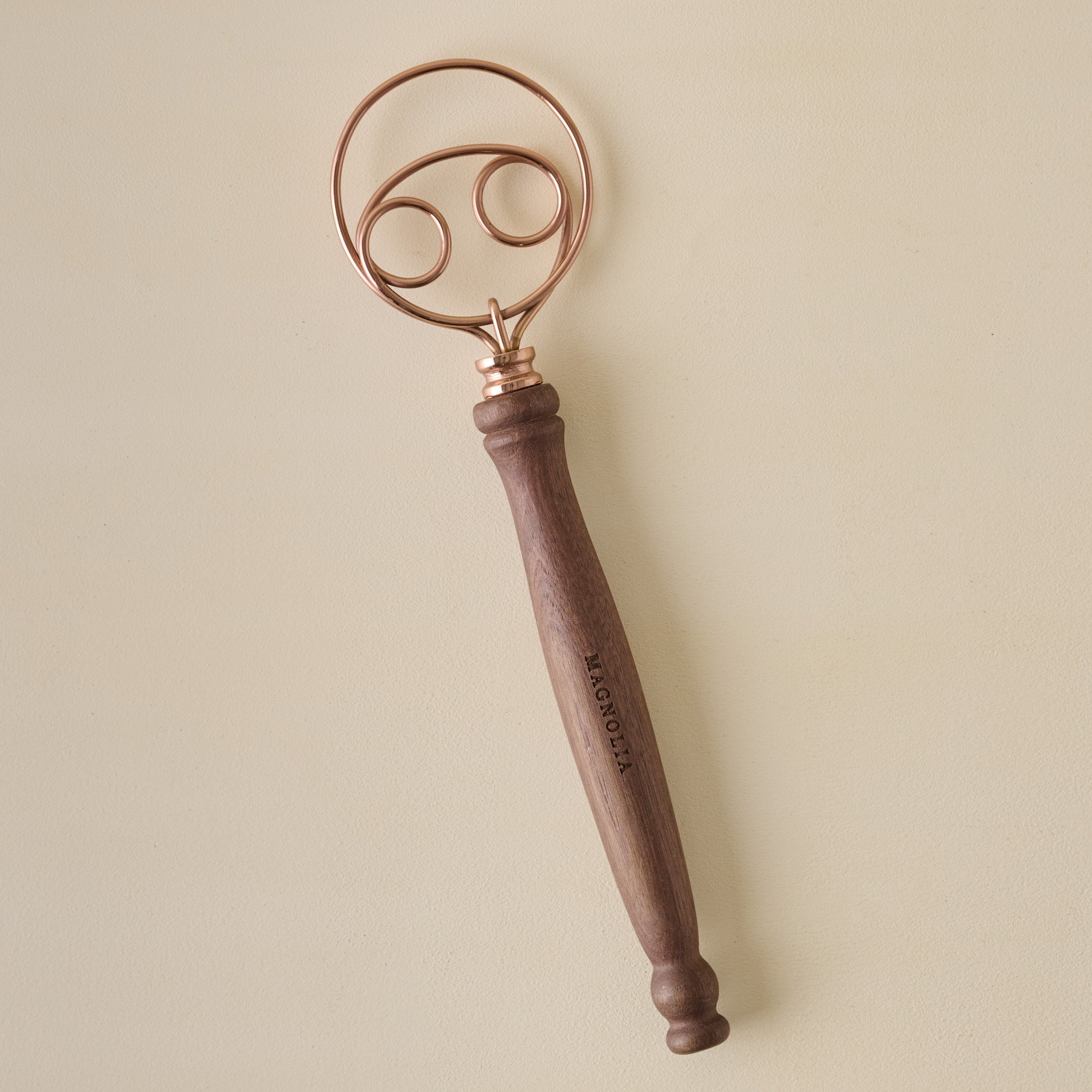 Vintage-Inspired Walnut + Copper Dough Whisk