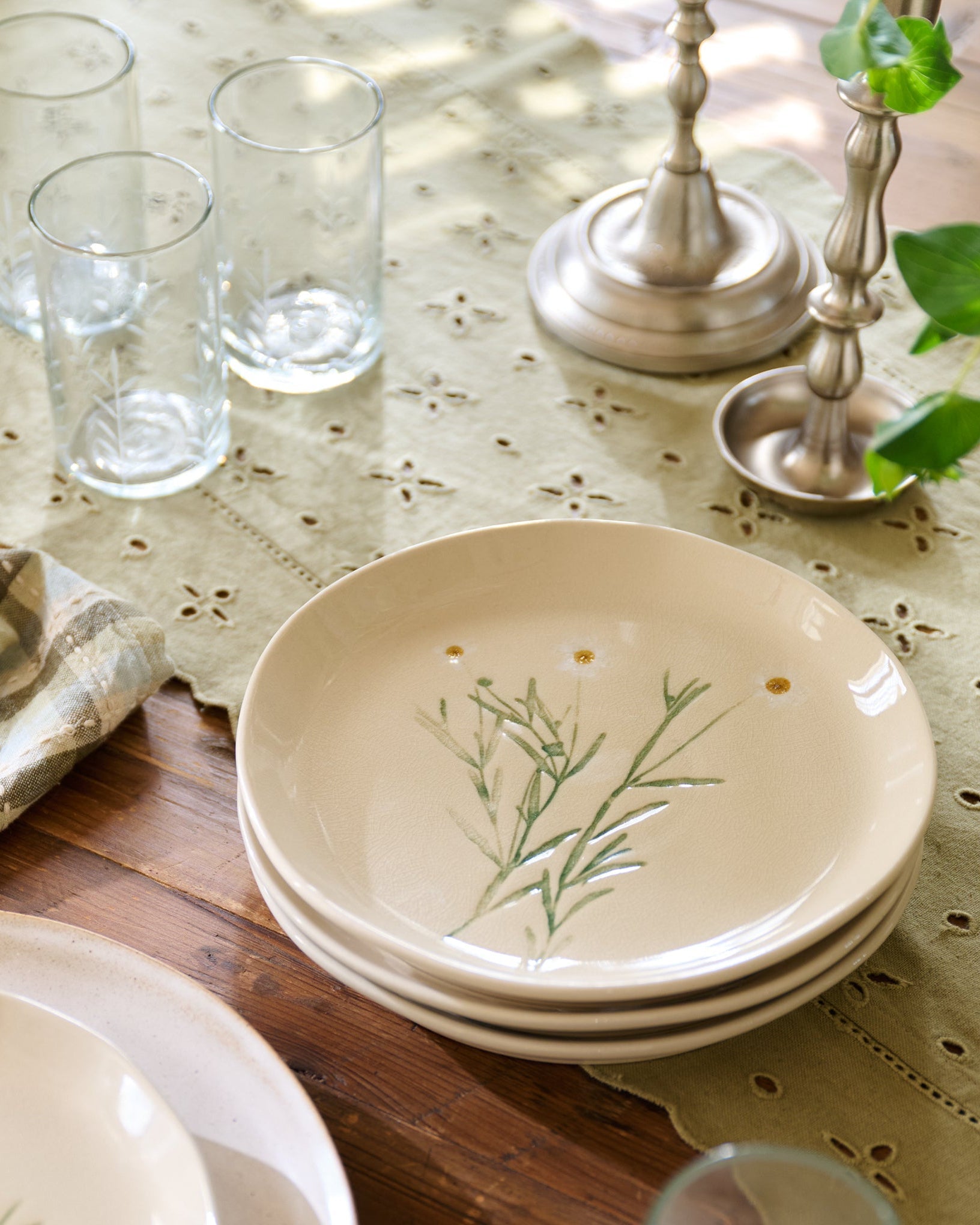 Jo's Pressed Floral Dessert Plate Set of Four