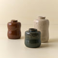 Floral Glazed Debossed Bud Vase