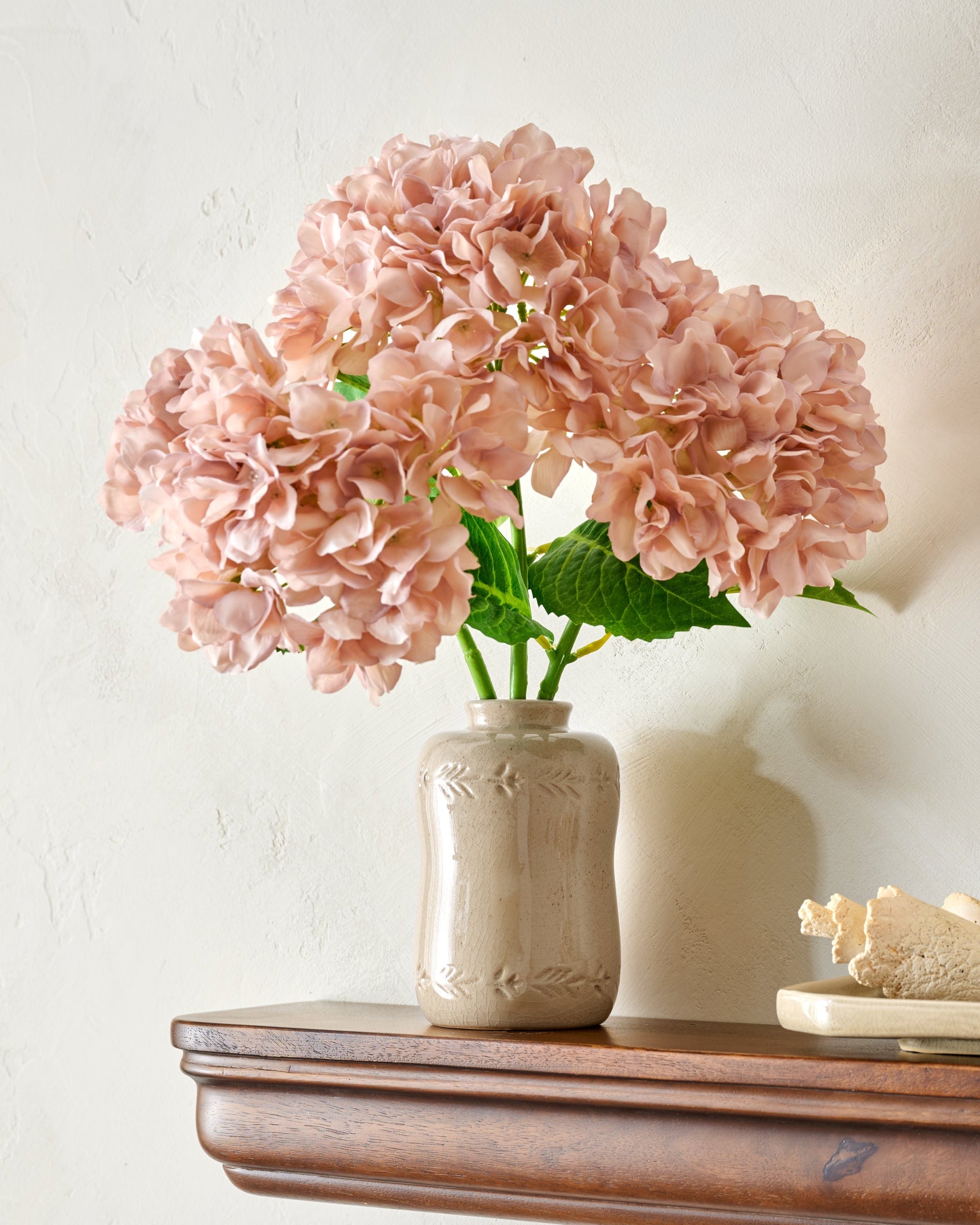 Floral Glazed Debossed Bud Vase