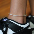 Diamond Tennis Anklet in Yellow Gold- 2mm