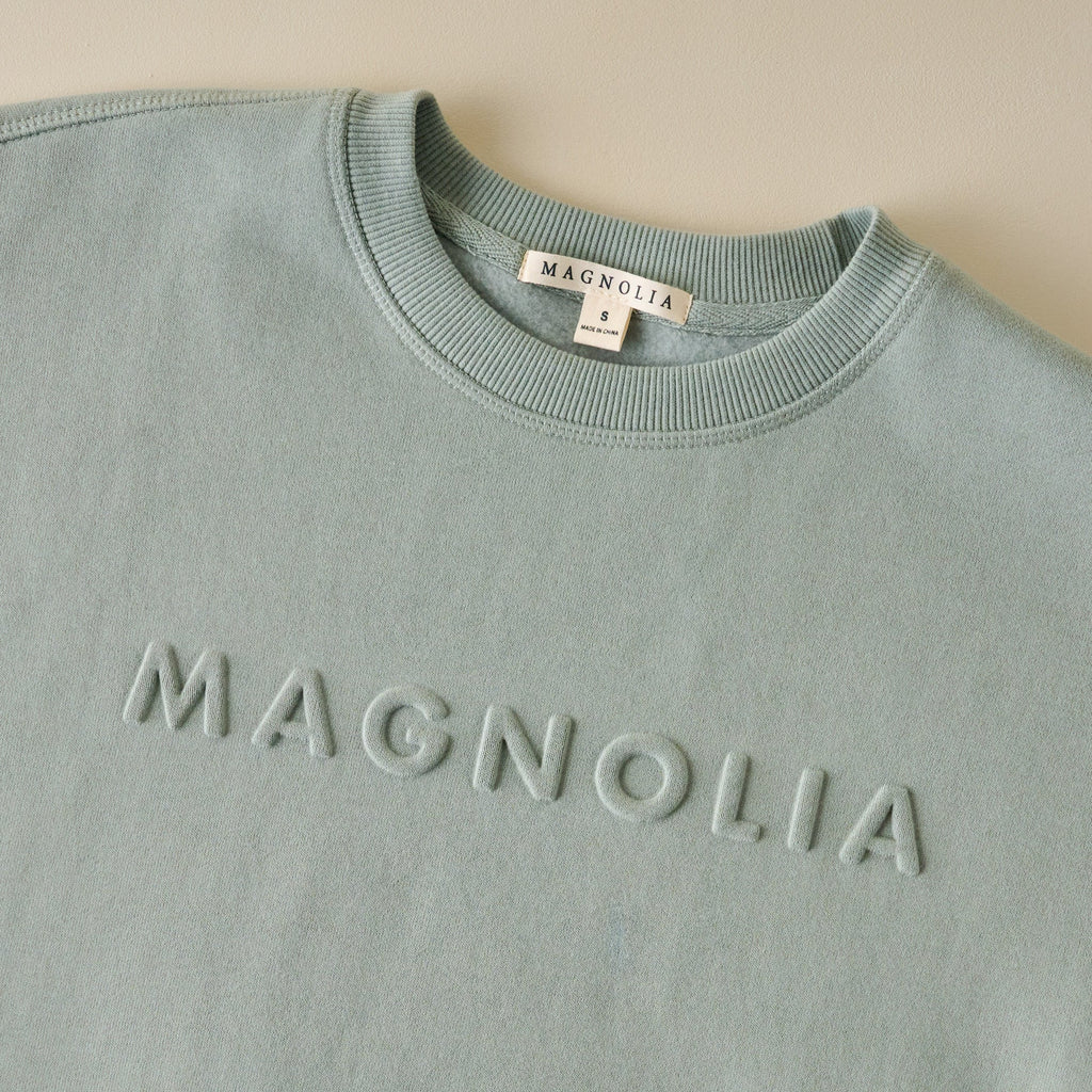 Magnolia Embossed Green Brushed Fleece Sweatshirt