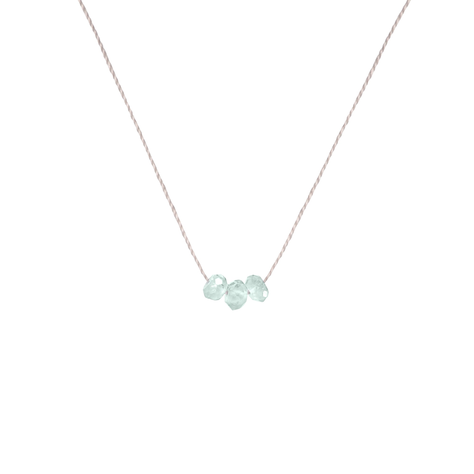 March Birthstone Make A Wish Necklace with Aquamarine