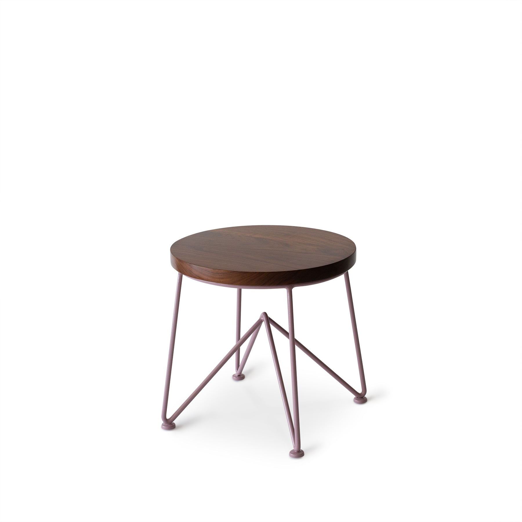 Walnut Stool with Mauve Base