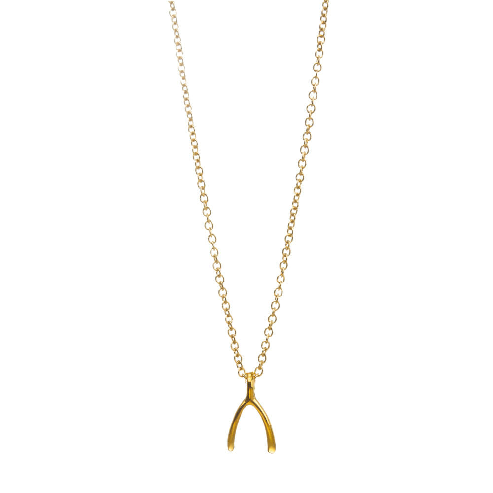 Make A Wish Wishbone Pendant Necklace Classic