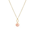 Breast Cancer Awareness Pink Pearl Drop Necklace