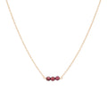 January Birthstone Three Gem Necklace with Faceted Garnets