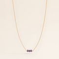 February Birthstone Three Gem Necklace with Faceted Amethyst