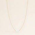 March Birthstone Three Gem Necklace with Faceted Aquamarine