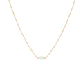 March Birthstone Three Gem Necklace with Faceted Aquamarine