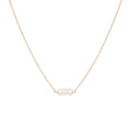 April Birthstone Three Gem Necklace with Faceted Crystals