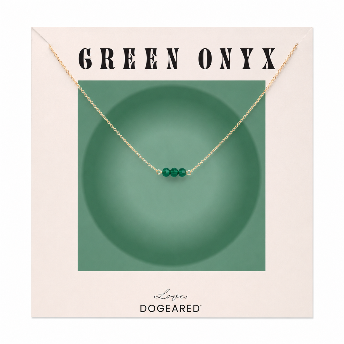 May Birthstone Three Gem Necklace with Faceted Emeralds