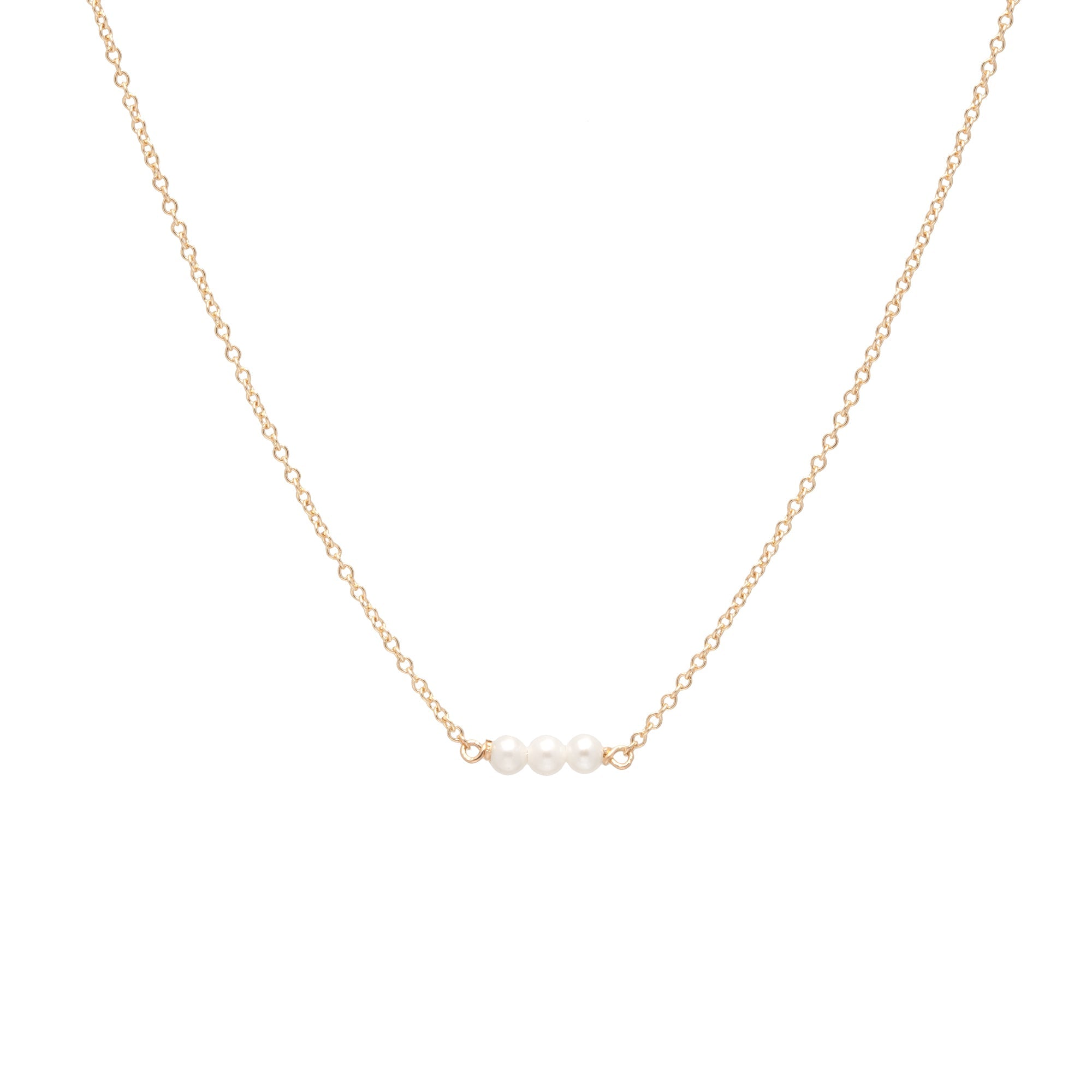 June Birthstone Three Pearl Necklace