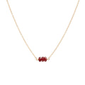 July Birthstone Three Gem Necklace with Faceted Rubies