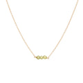 August Birthstone Three Gem Necklace with Faceted Peridot