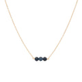 September Birthstone Three Gem Necklace with Faceted Sapphires