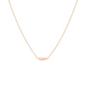 October Birthstone Three Gem Necklace with Faceted Pink Opals