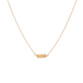 November Birthstone Three Gem Necklace with Faceted Citrine Gems