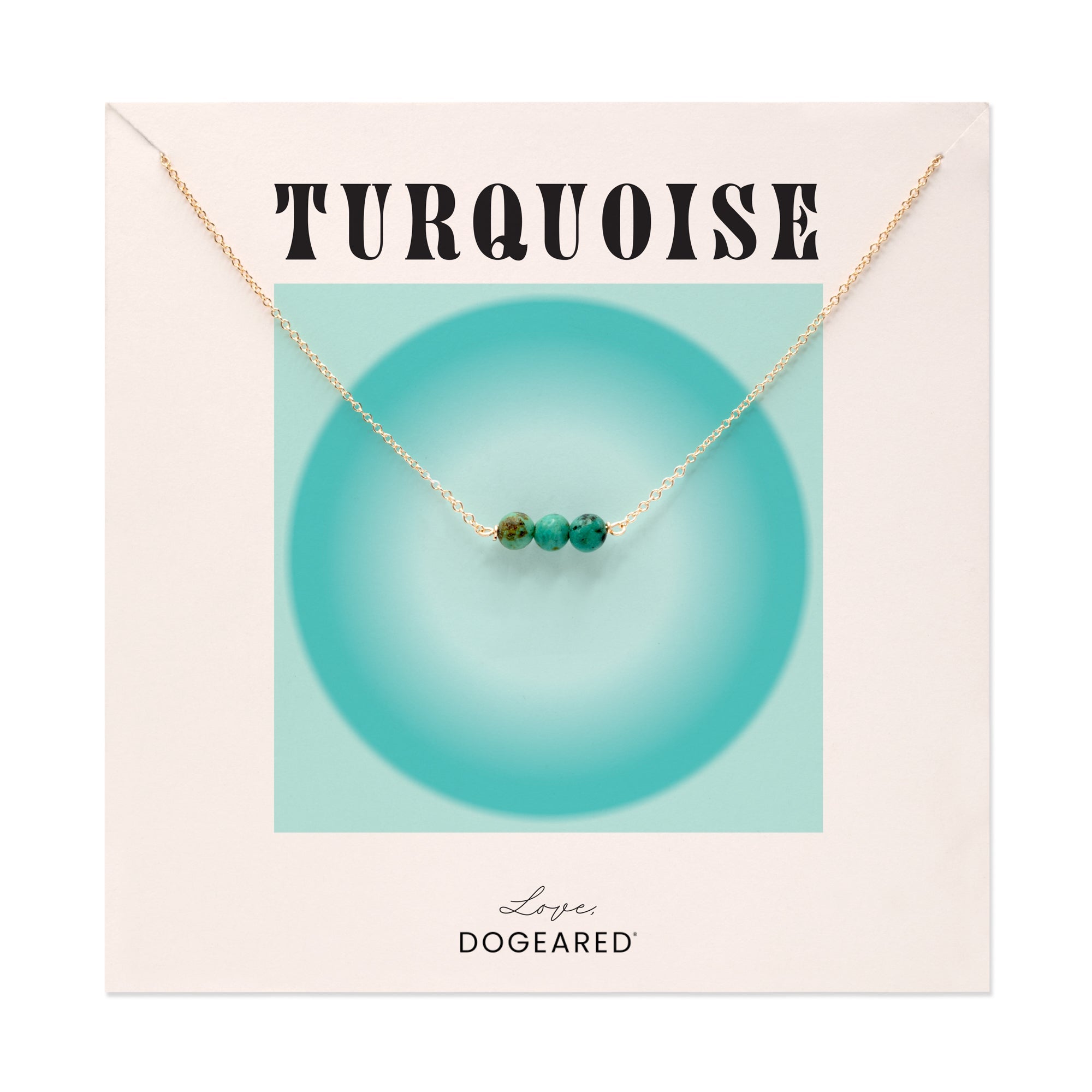 December Birthstone Three Gem Necklace with Turquoise