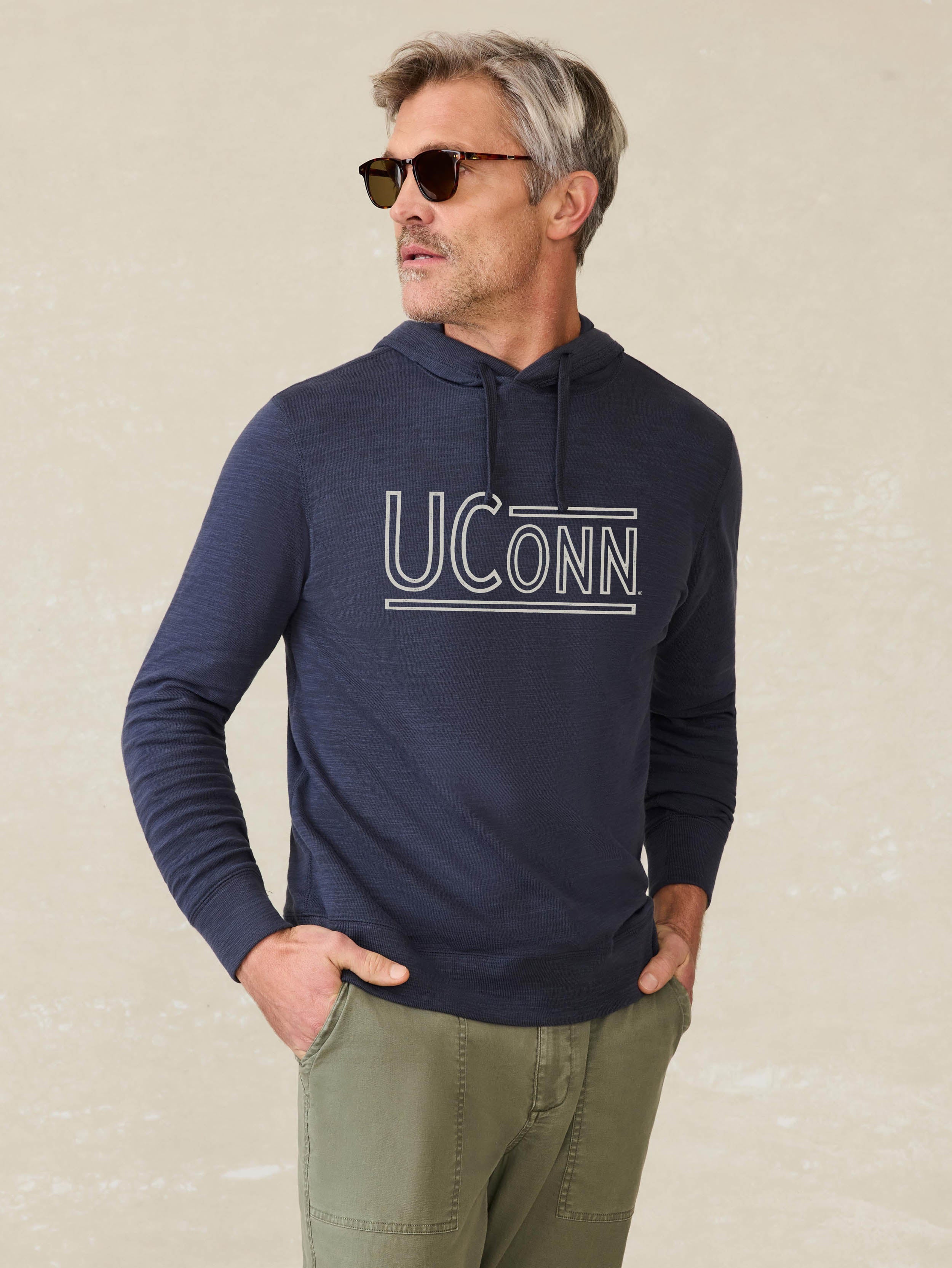 University of Connecticut Sunwashed Organic Hoodie - Blue Nights