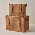 Reid Woven Storage Trunk with Leather Handles