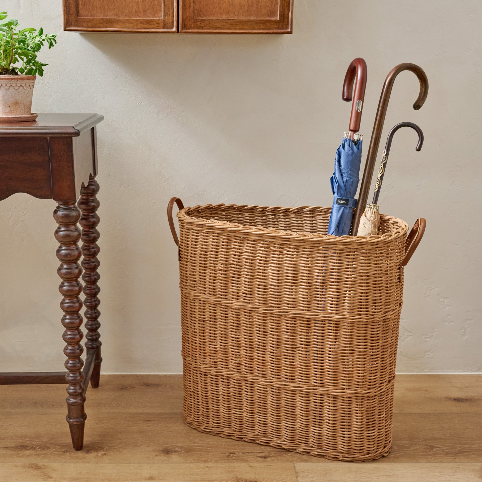 Natural Rattan Console Basket