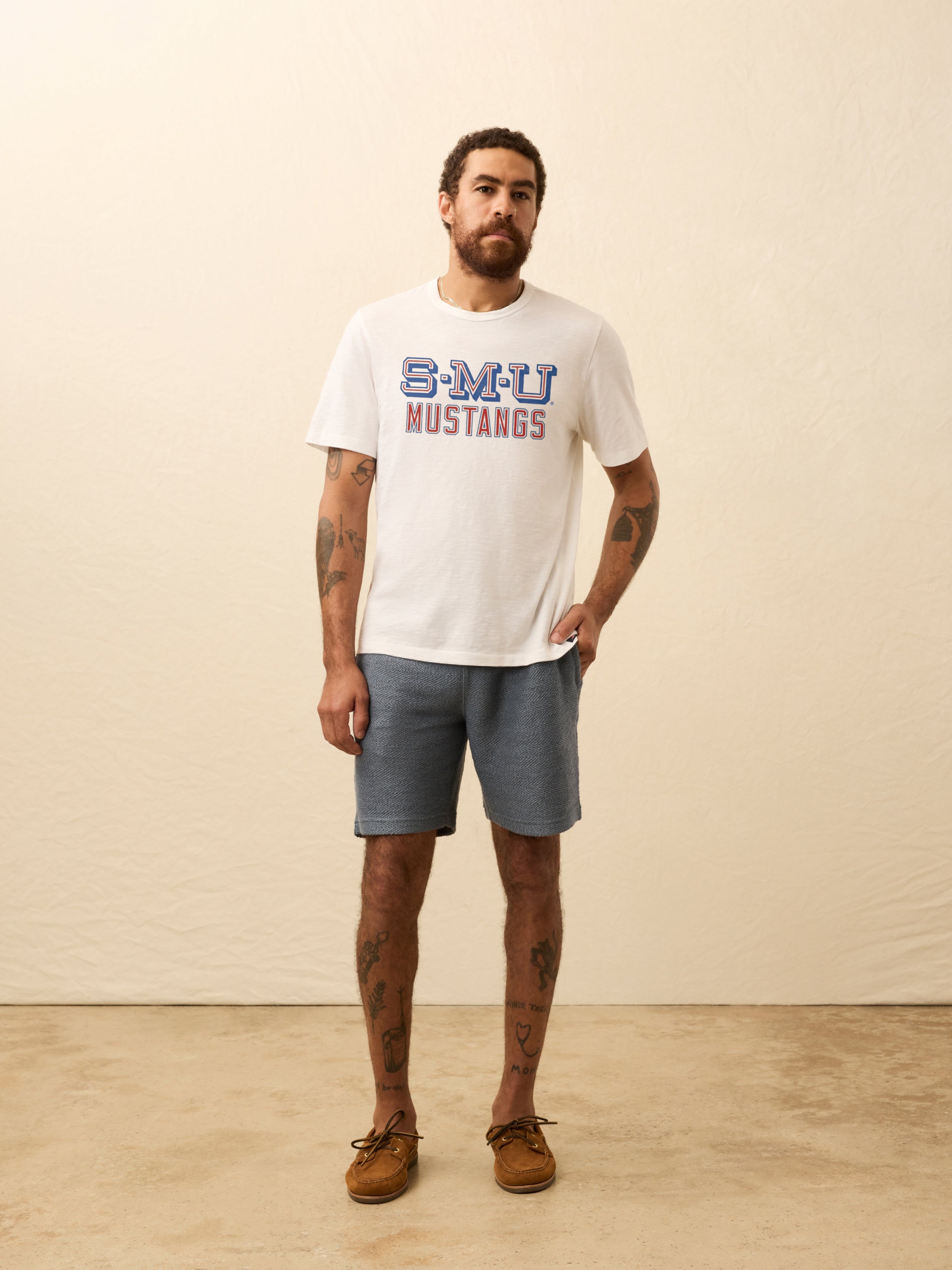 Southern Methodist University Sunwashed Tee - White