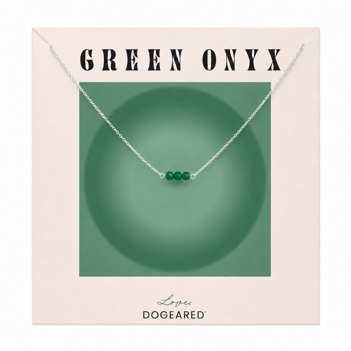 May Birthstone Three Gem Necklace with Faceted Emeralds