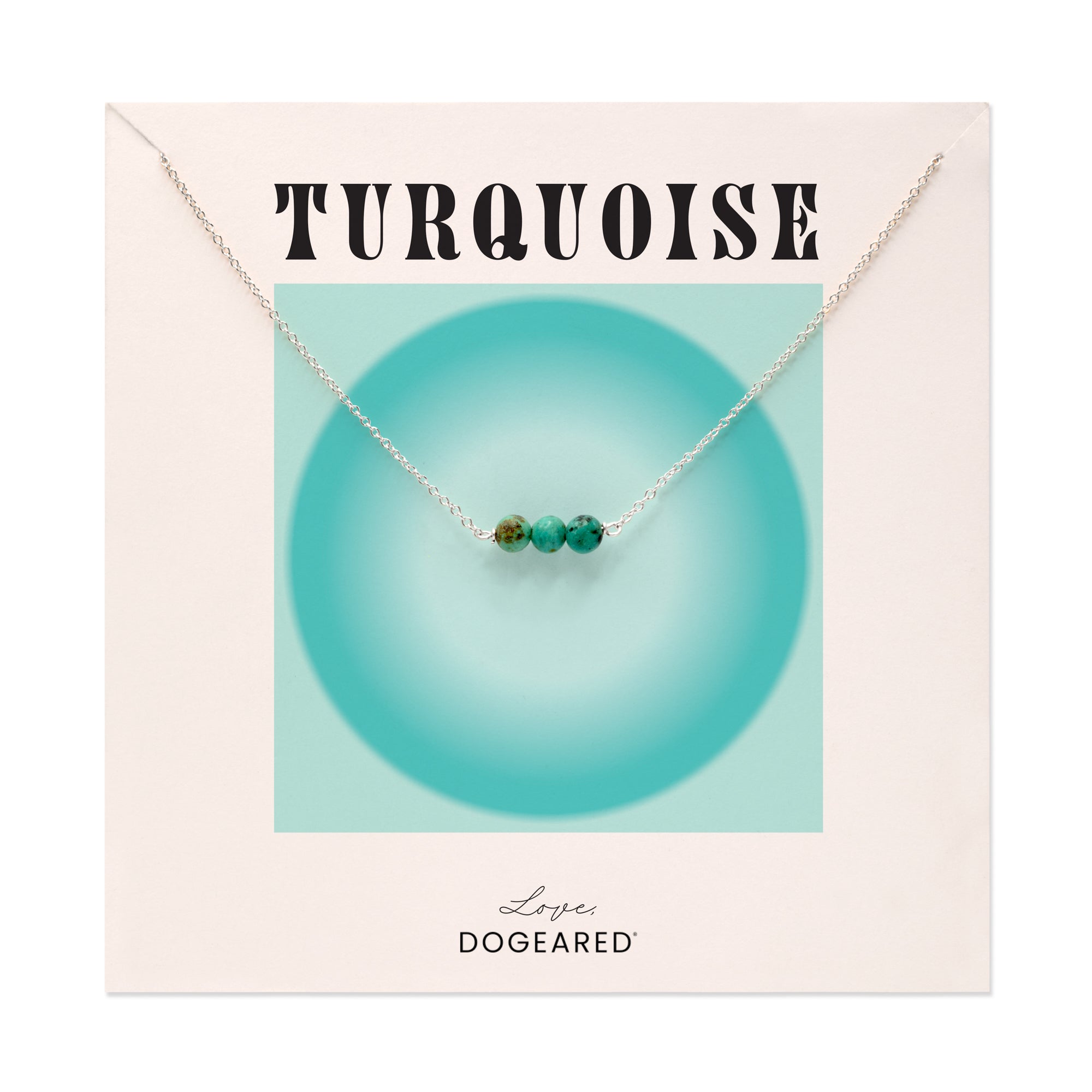December Birthstone Three Gem Necklace with Turquoise