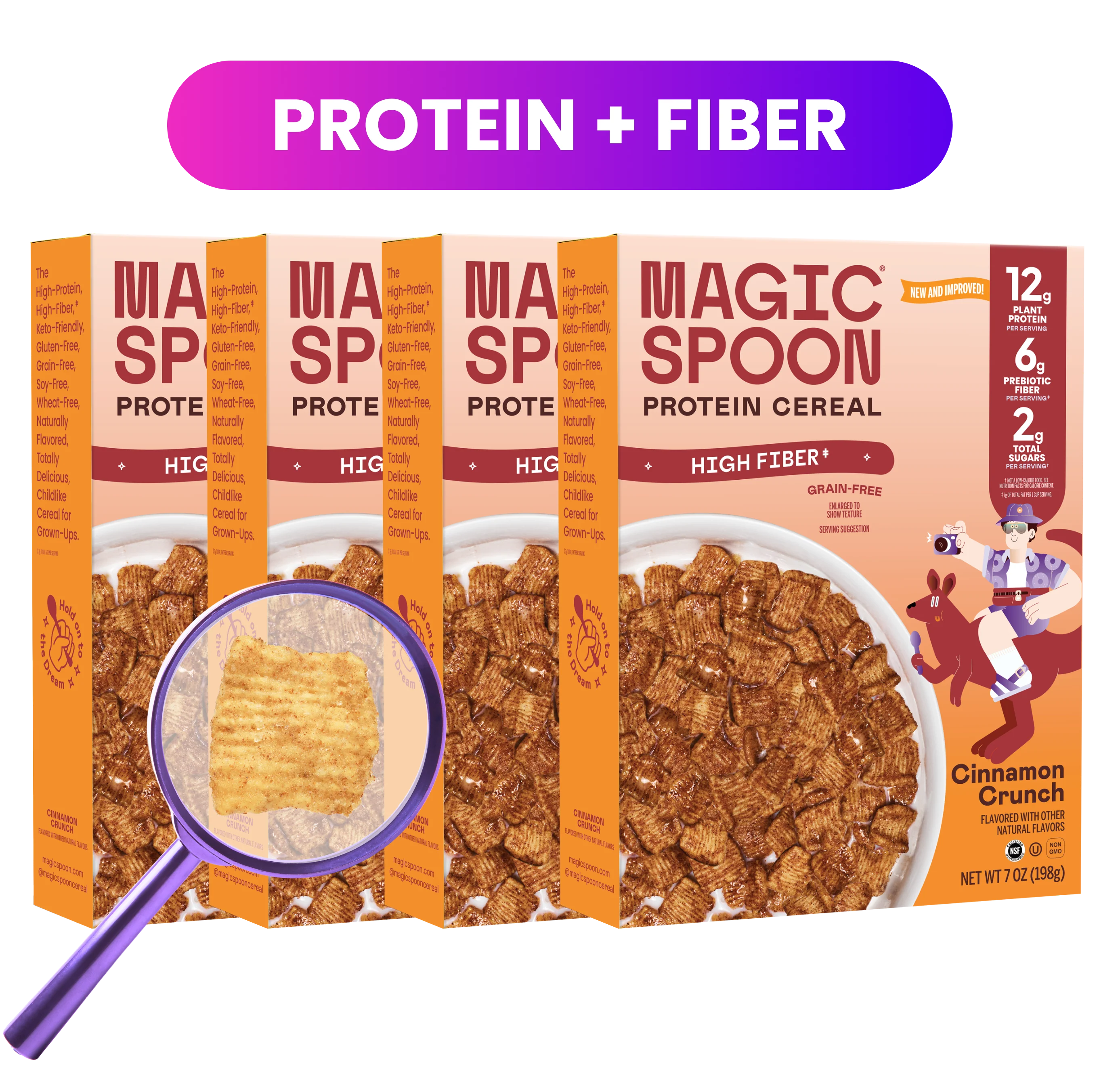 Cinnamon Crunch - Protein + Fiber Cereal 1 case (4 boxes)