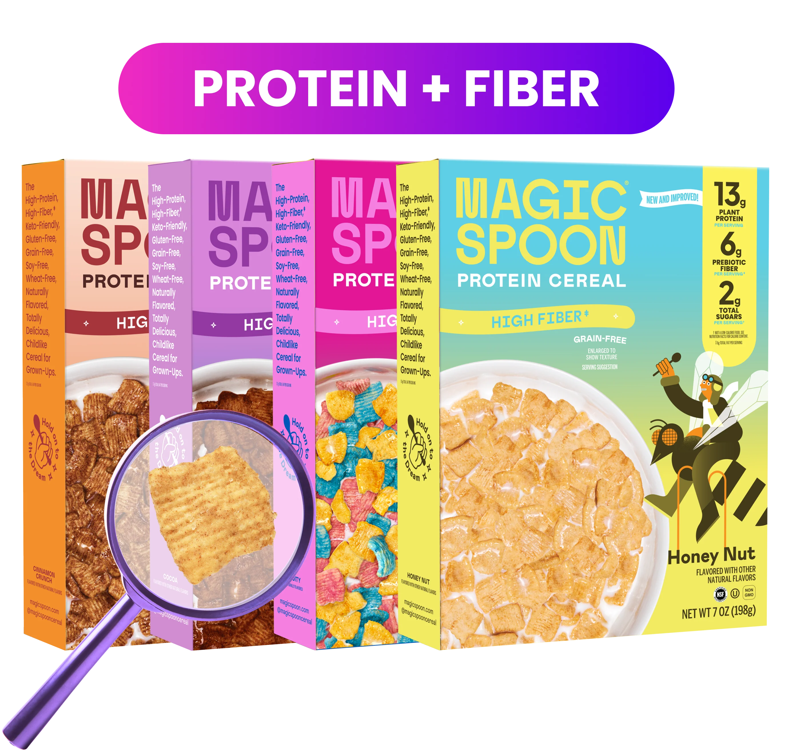 Variety 4 - Protein + Fiber Cereal 1 case (4 boxes)