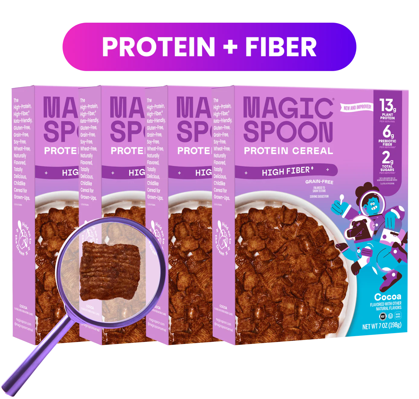 Cocoa - Protein + Fiber Cereal 1 case (4 boxes)