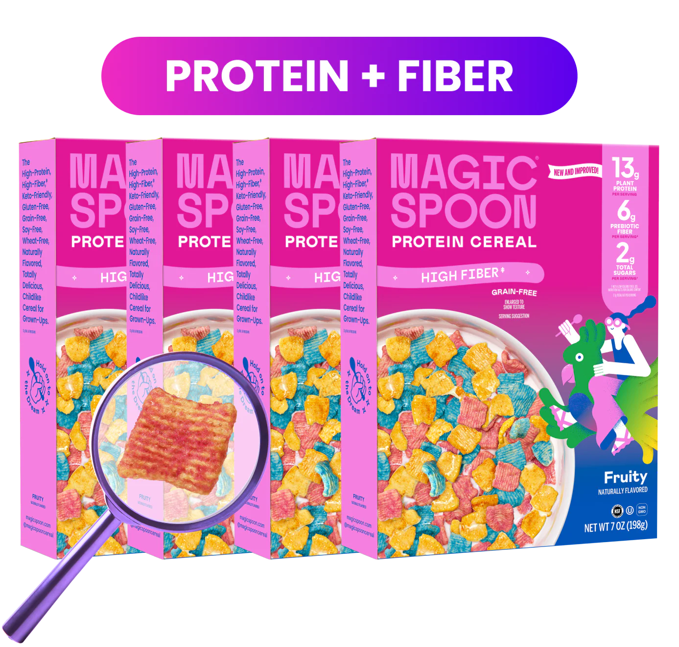 Fruity - Protein + Fiber Cereal 1 case (4 boxes)