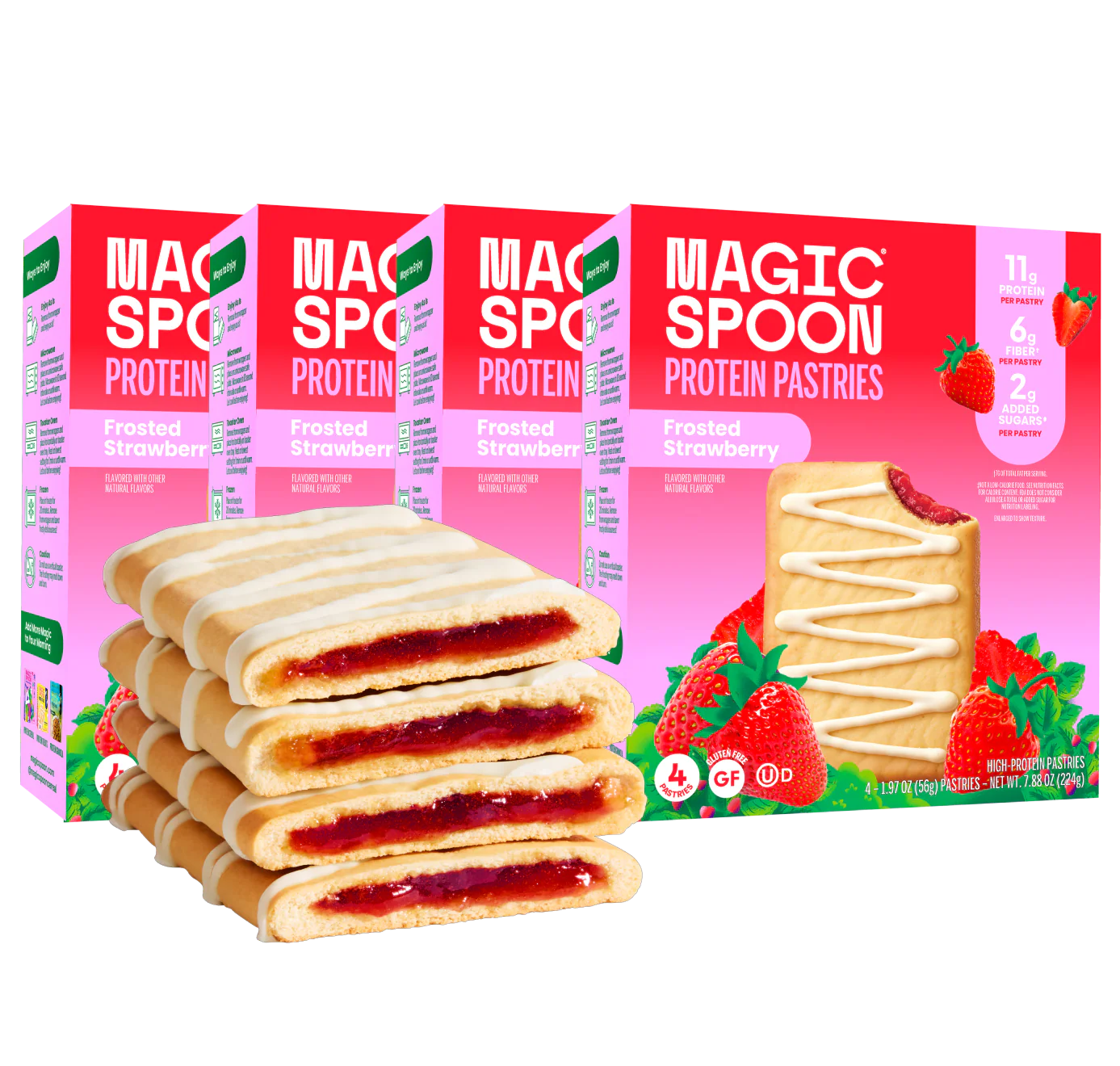 Frosted Strawberry - 16 Pastries (4 Boxes)