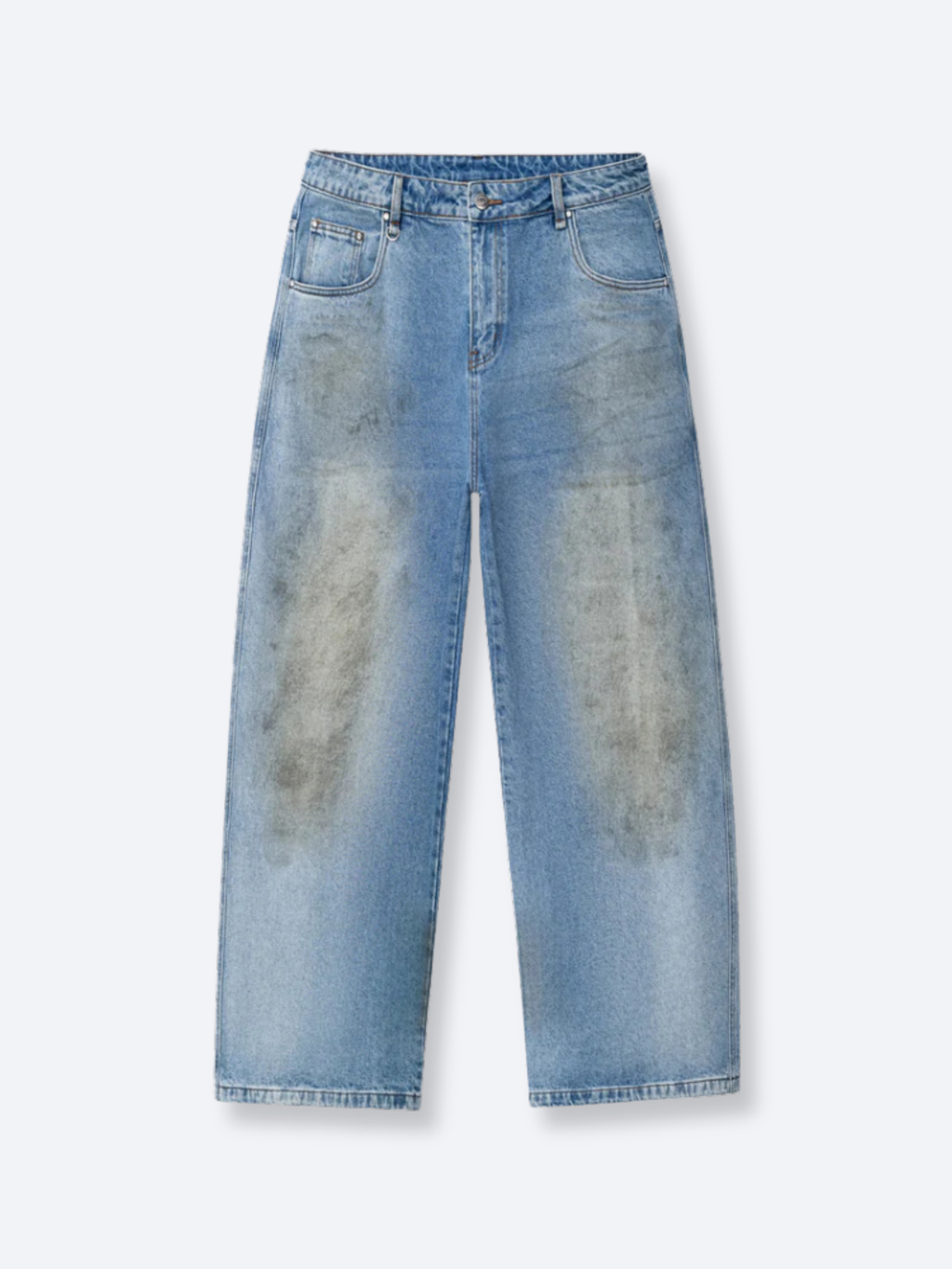 MUD STAINED JEANS - LIGHT BLUE